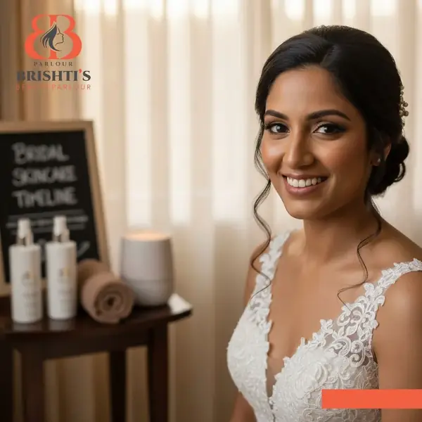 Bride enjoying a calming pre-wedding facial in a professional spa environment.