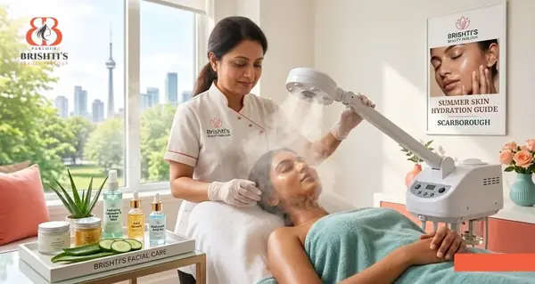 Refreshing hydrating manual facial treatment at Brishti's Beauty Parlour in Scarborough, Toronto.